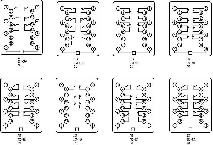 JZJ-214,JZJ-214中間繼電器接線圖圖