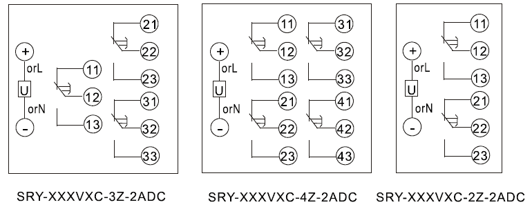 SRY-220VDC-4Z-2ADC內部接線圖